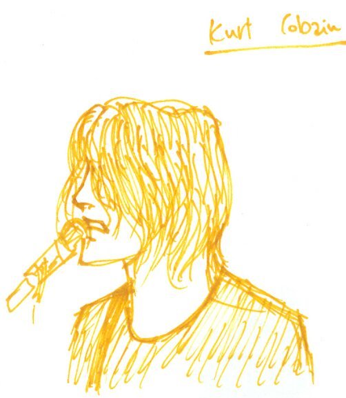 Портрет Курта Кобейна с гитарой