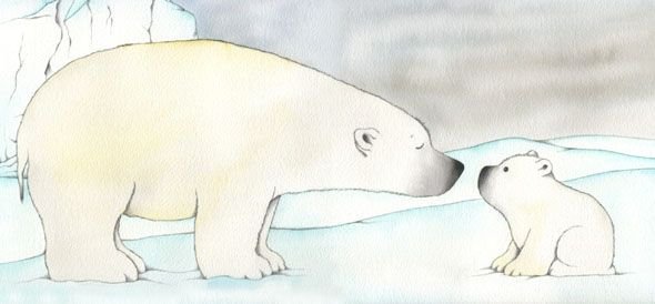 Медведь карандашом