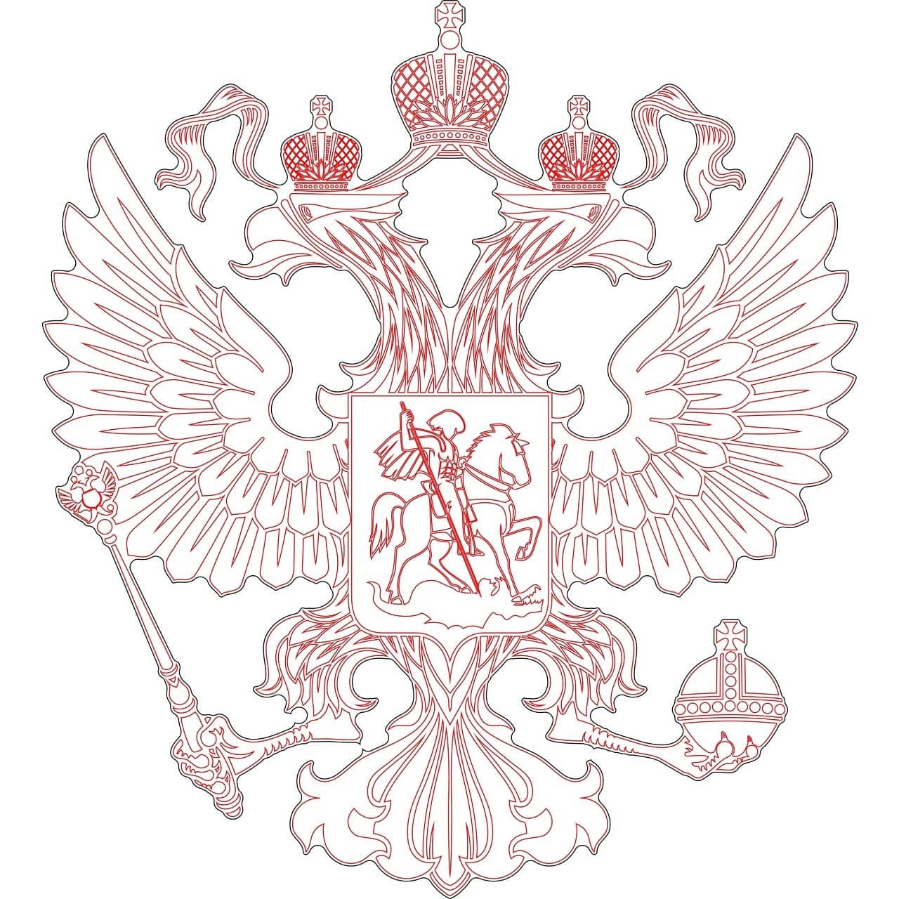 Герб РФ вектор в рамке высокое разрешение