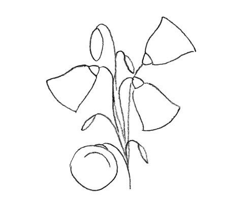 Колокольчик карандашом