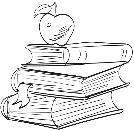 Раскраска учебники и книжки