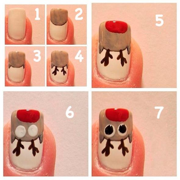 Новогодние узоры на ногтях для начинающих