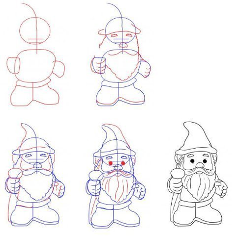 Гномик рисунок для детей