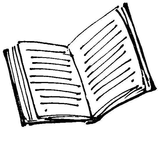 Книжка раскрытая черно белая