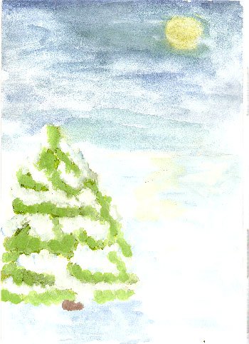 Зимняя дорога рисунок