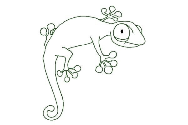 Ящерица рисунок карандашом