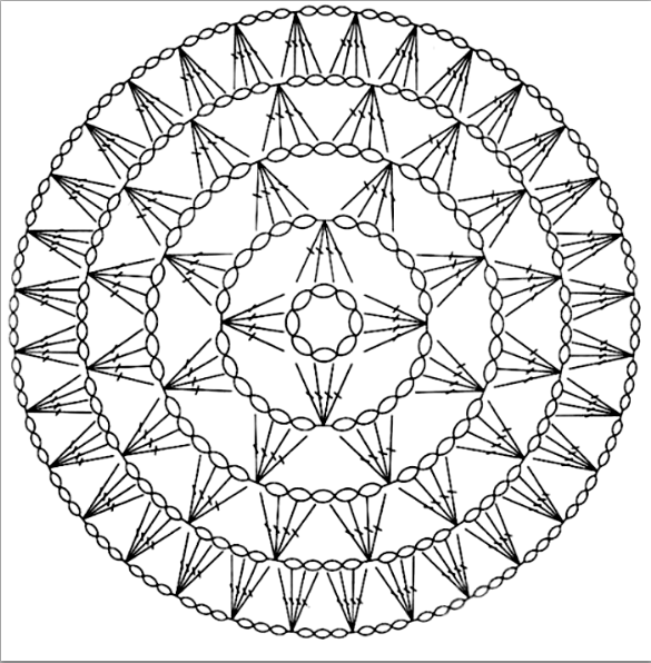 Схема вязания крючком донышка шапочки
