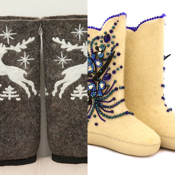 Простые рисунки на валенках (49 фото)