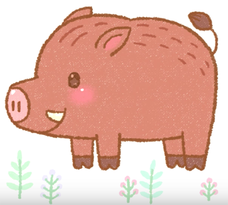 Кабанчик рисунок для детей