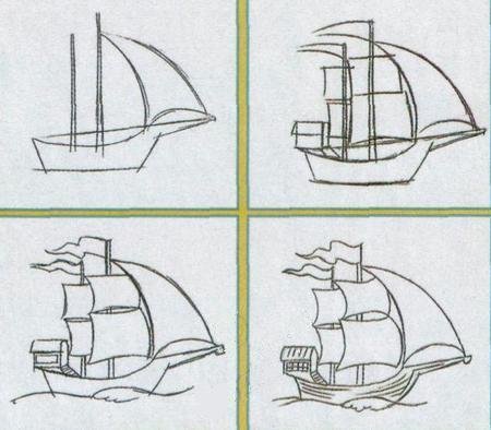 Рисование кораблик