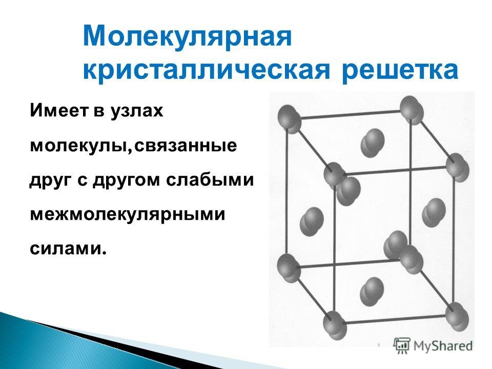Укажите неметалл с молекулярным типом кристаллической решетки