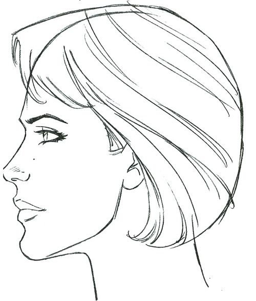 Поэтапное рисование лица в профиль