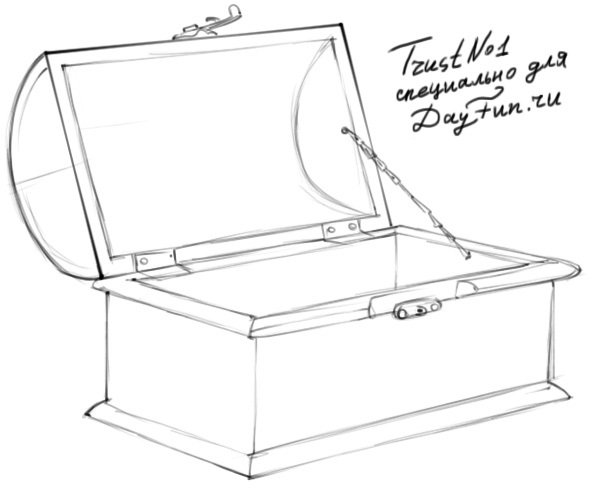 Шкатулка рисунок карандашом