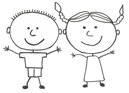 Схематичный рисунок мальчика и девочки