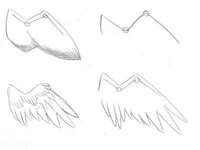 Как нарисовать Крылья поэтапно