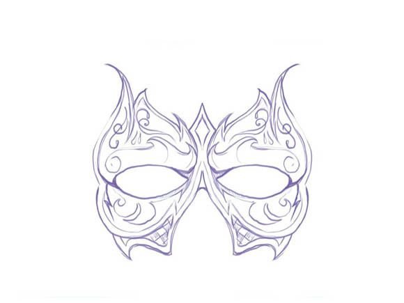 Эскиз маски простой карнавальной