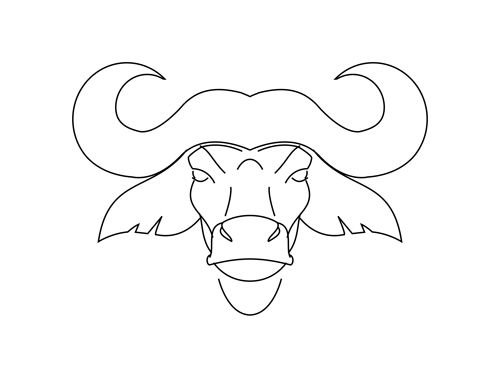 Буйвол простой рисунок морды