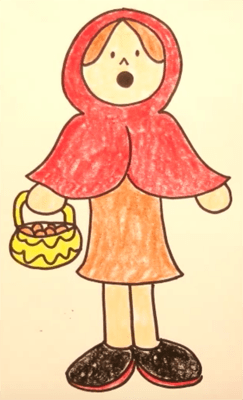 Красная шапочка рисунок детский