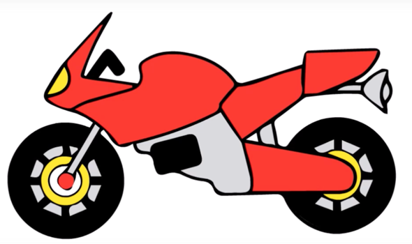 Мотоцикл рисунок карандашом для детей