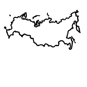Иконка контуры России Раскрашенная