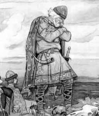 Князь Александр на коне сбоку