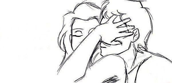 Рисунок пары влюбленных карандашом