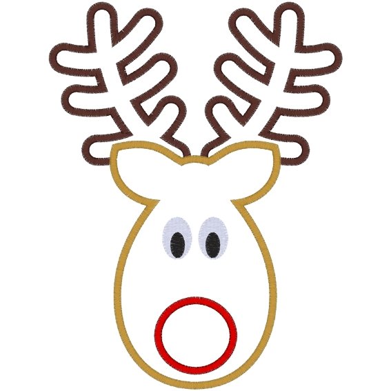 Олень Рудольф трафарет