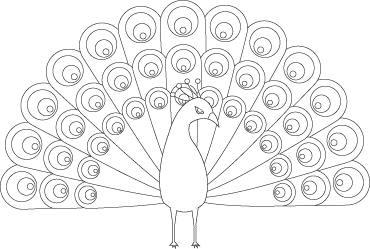 Павлин рисунок простой (50 фото)