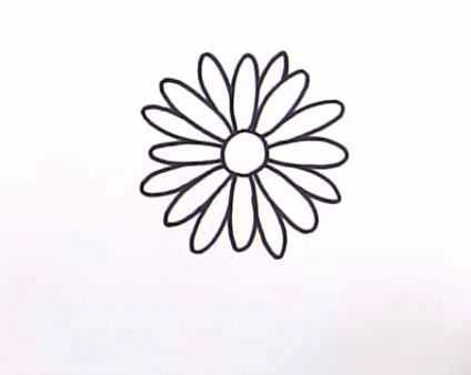 Простой рисунок ромашки (49 фото)