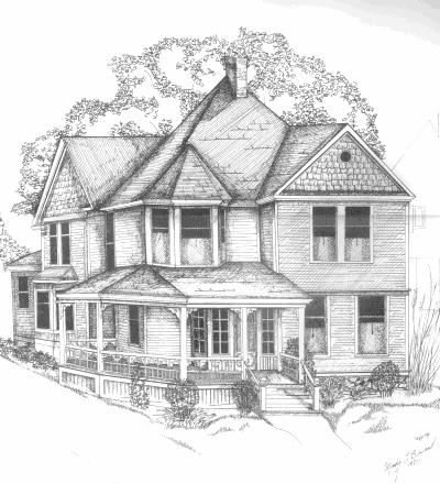 Красивый домик карандашом