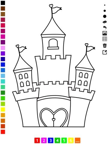 Принцесса в замке раскраска для детей легкая
