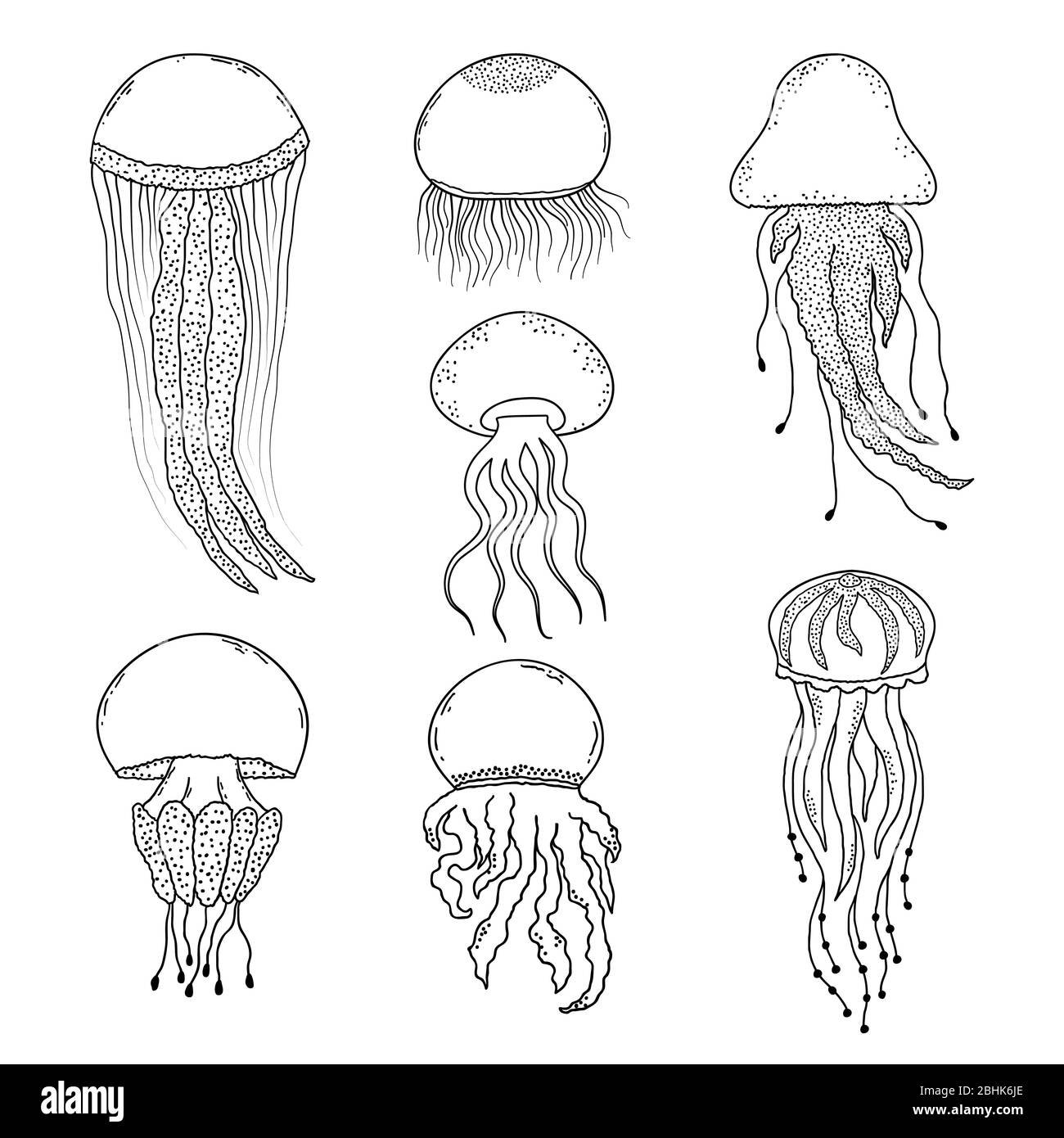 Схема рисования медузы для детей