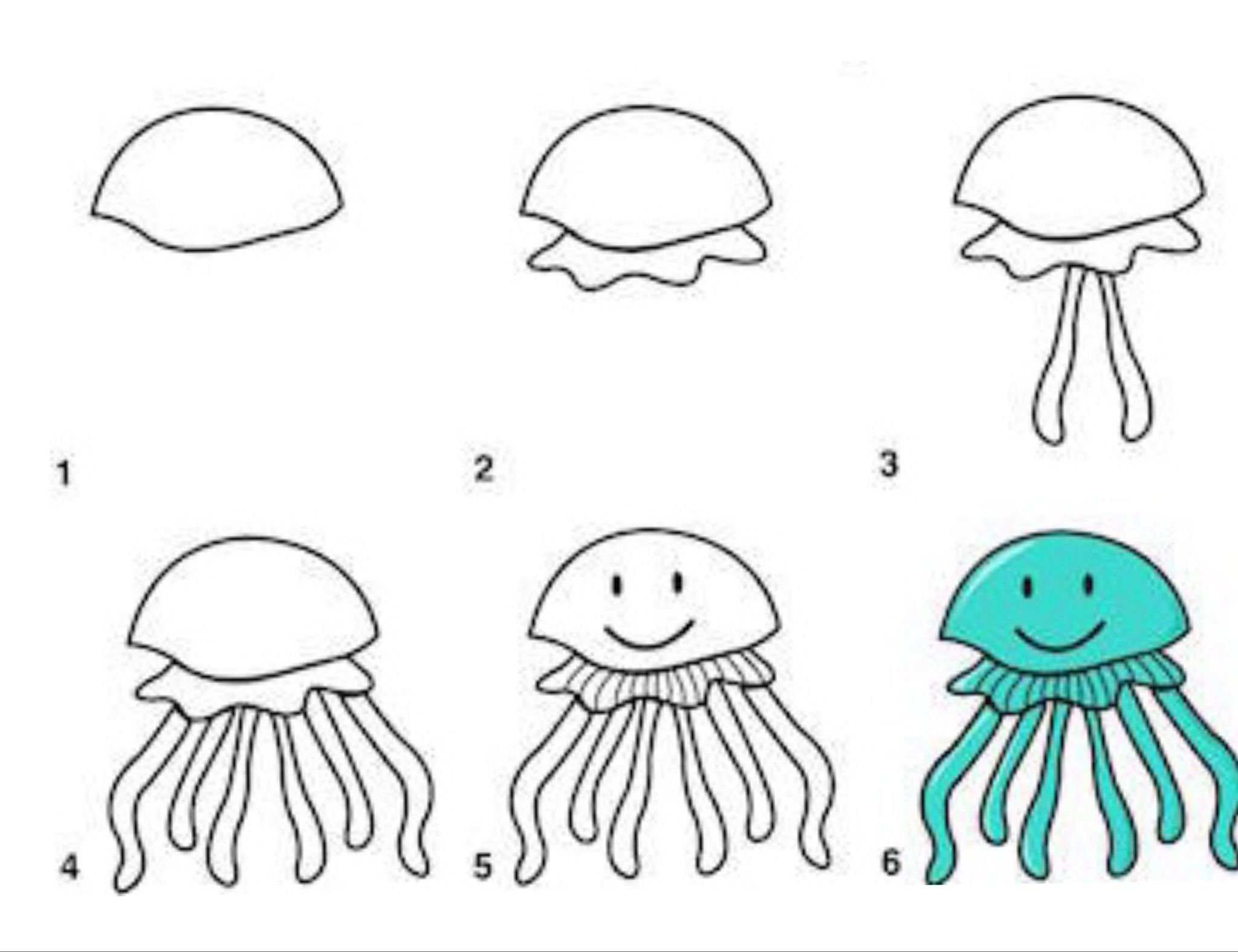 Медуза нарисовать легко