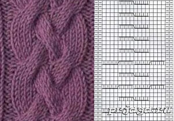 Широкая косичка спицами