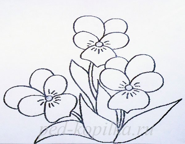 Торцевание Анютины глазки