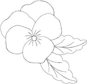 Трафарет цветка фиалки