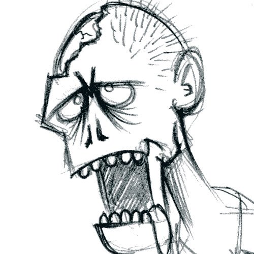 Зомби для срисовки карандашом