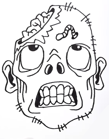 Рисунки для срисовки зомби