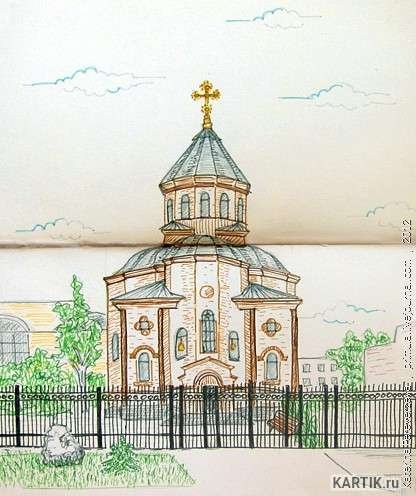 Храм Покрова Пресвятой Богородицы рисунок