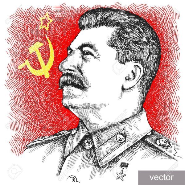 Сталин Иосиф Виссарионович черно белый