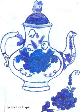 Гжельская роспись рисунки легкая