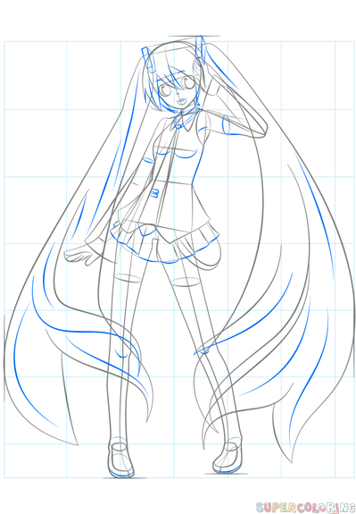 Нарисовать Хатсуне Мику поэтапно