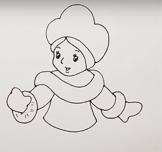 Нарисовать лицо Снегурочки