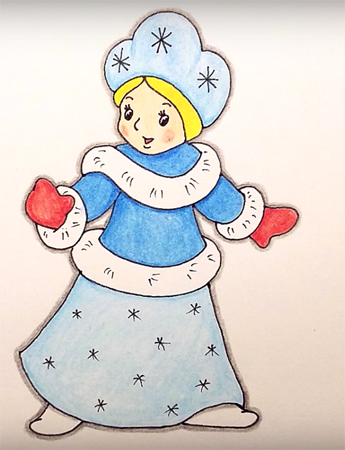 Рисование Снегурочка