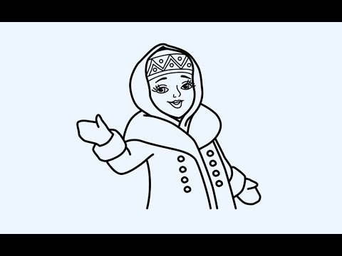 Лицо Снегурочки рисунок легкий