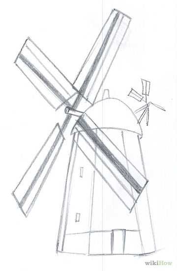 Лопасти мельницы рисунок