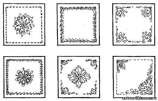 Расписные платки для разукрашивания