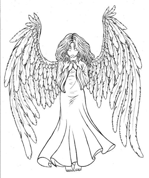 Рисунки ангелов карандашом