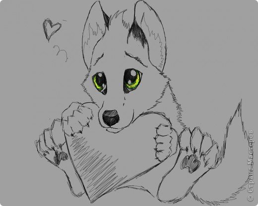 Милые волки для срисовки