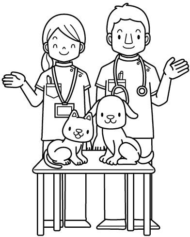 Ветеринар раскраска для детей